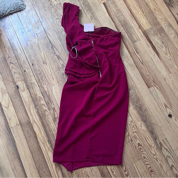 Hello Molly One Shoulder Ruffle Dress Size 8 NWT - Picture 3 of 8